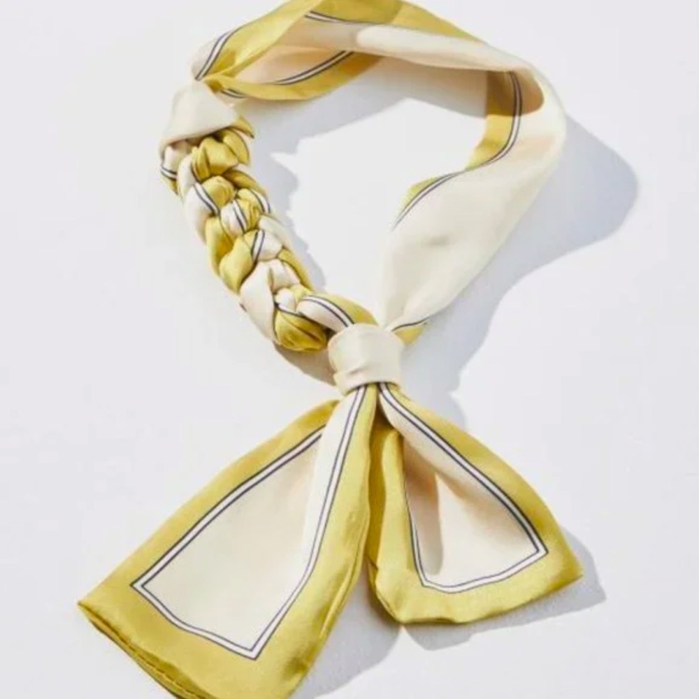 Anthropologie Braided Neck Tie/ Satin Hair Tie